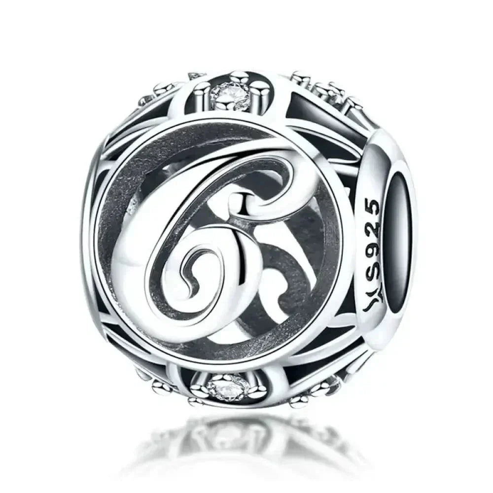 925 Sterling Silver Alphabet Charms - A To Z Letter Collection For Diy Jewelry Making
