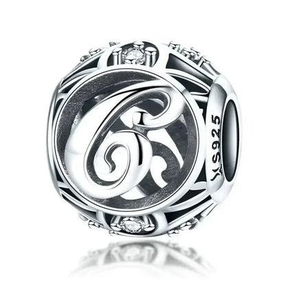 925 Sterling Silver Alphabet Charms - A To Z Letter Collection For Diy Jewelry Making