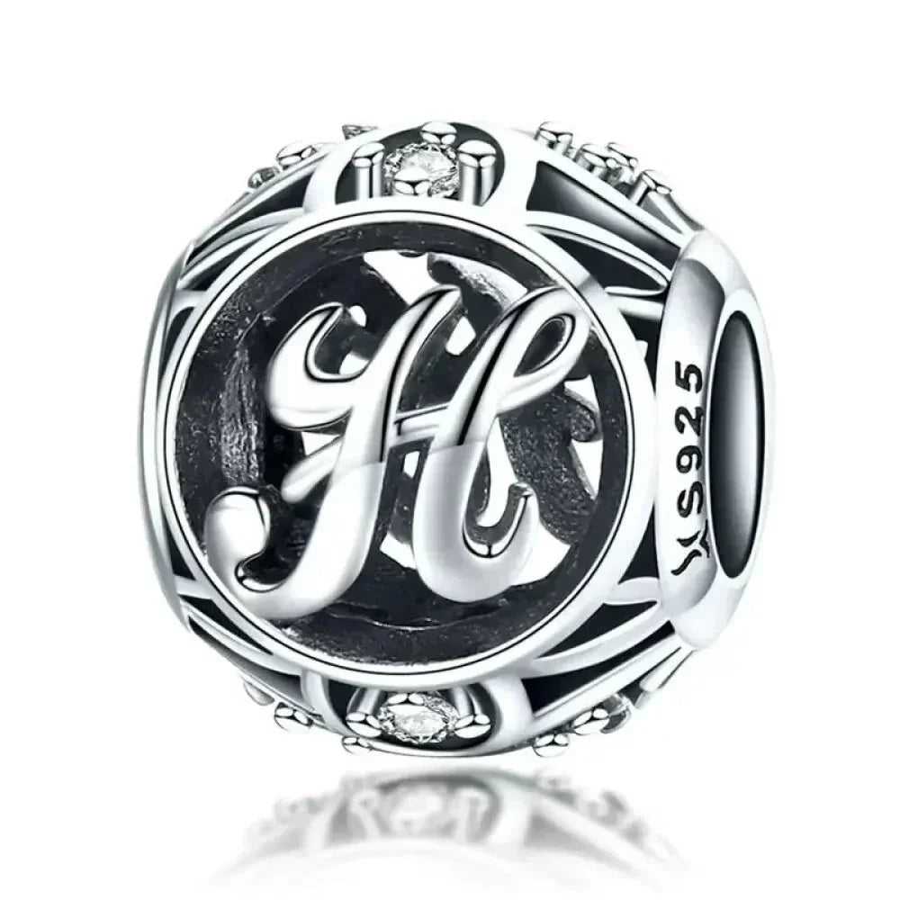 925 Sterling Silver Alphabet Charms - A To Z Letter Collection For Diy Jewelry Making