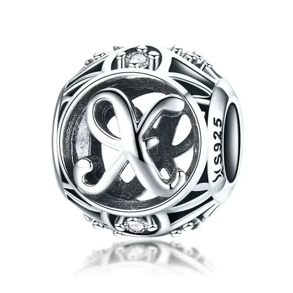 925 Sterling Silver Alphabet Charms - A To Z Letter Collection For Diy Jewelry Making