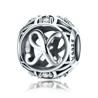 925 Sterling Silver Alphabet Charms - A To Z Letter Collection For Diy Jewelry Making