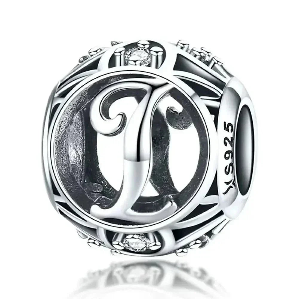 925 Sterling Silver Alphabet Charms - A To Z Letter Collection For Diy Jewelry Making