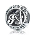 925 Sterling Silver Alphabet Charms - A To Z Letter Collection For Diy Jewelry Making