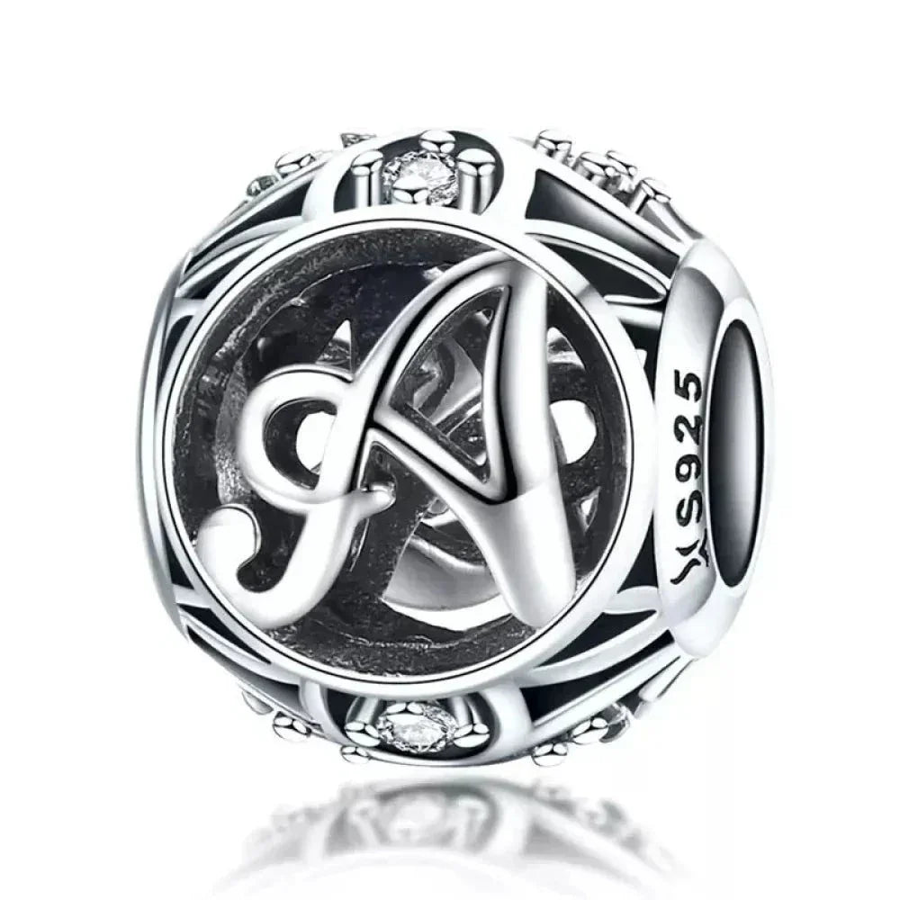 925 Sterling Silver Alphabet Charms - A To Z Letter Collection For Diy Jewelry Making