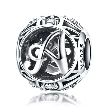 925 Sterling Silver Alphabet Charms - A To Z Letter Collection For Diy Jewelry Making