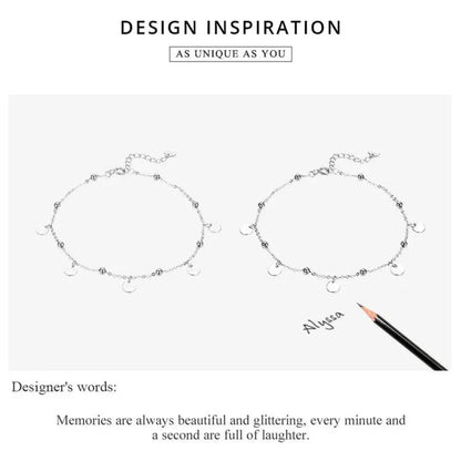 925 Sterling Silver Geometric Minimalist Anklets - Elevate Your Summer Style With Sct011