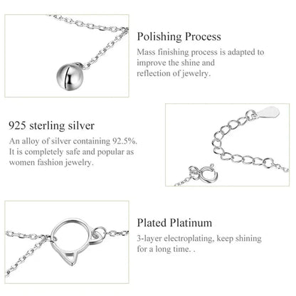 Simple Essential Bead Link Anklets - 925 Sterling Silver Bracelet For Foot Jewelry