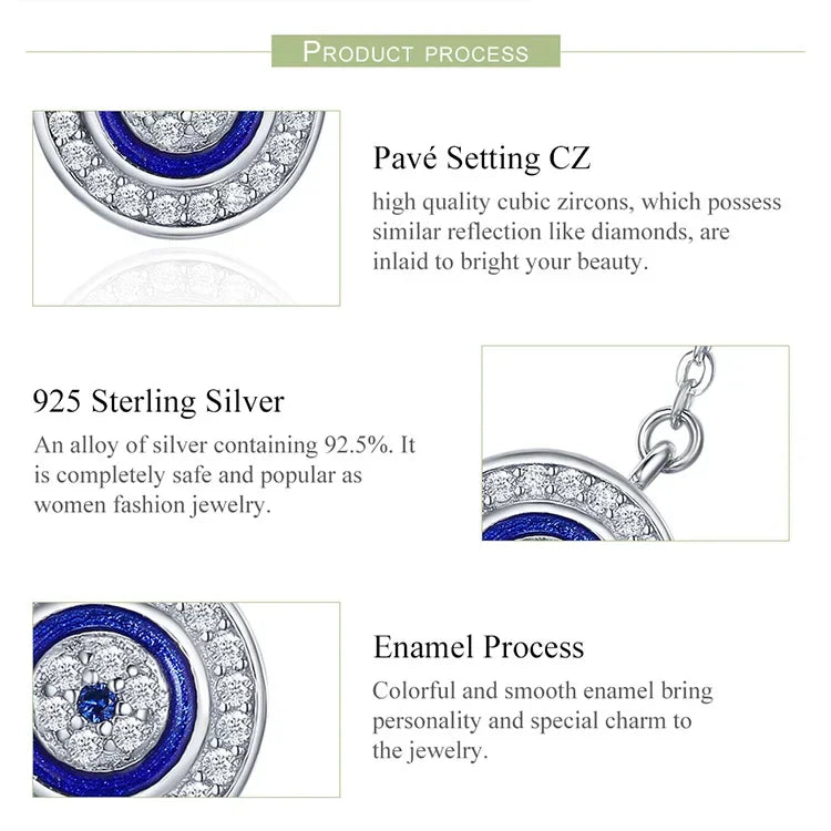 Guardian Evil Eye Sterling Silver Pendant Necklace
