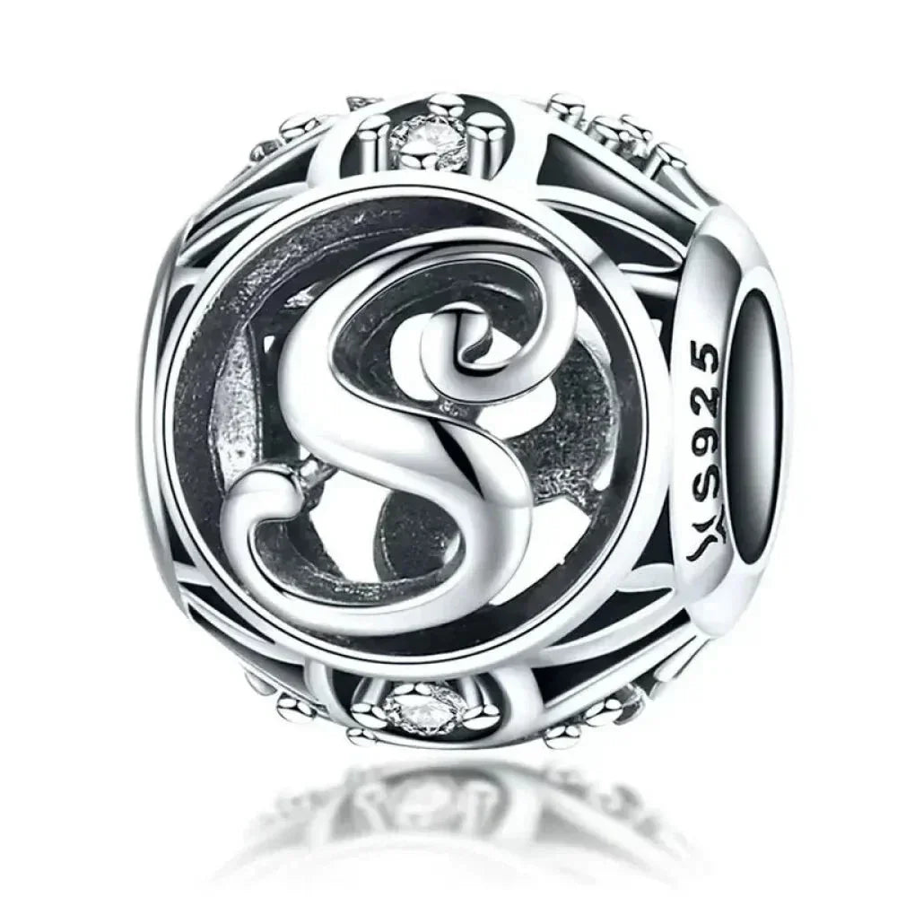 925 Sterling Silver Alphabet Charms - A To Z Letter Collection For Diy Jewelry Making