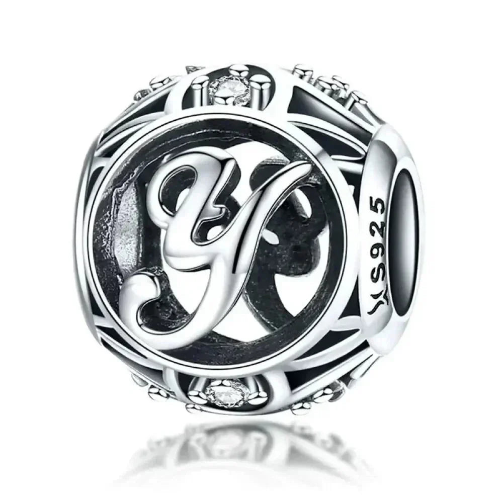 925 Sterling Silver Alphabet Charms - A To Z Letter Collection For Diy Jewelry Making