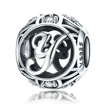 925 Sterling Silver Alphabet Charms - A To Z Letter Collection For Diy Jewelry Making