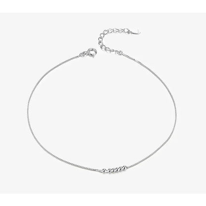 925 Sterling Silver Beaded Anklets - Timeless Elegance For Your Ankle