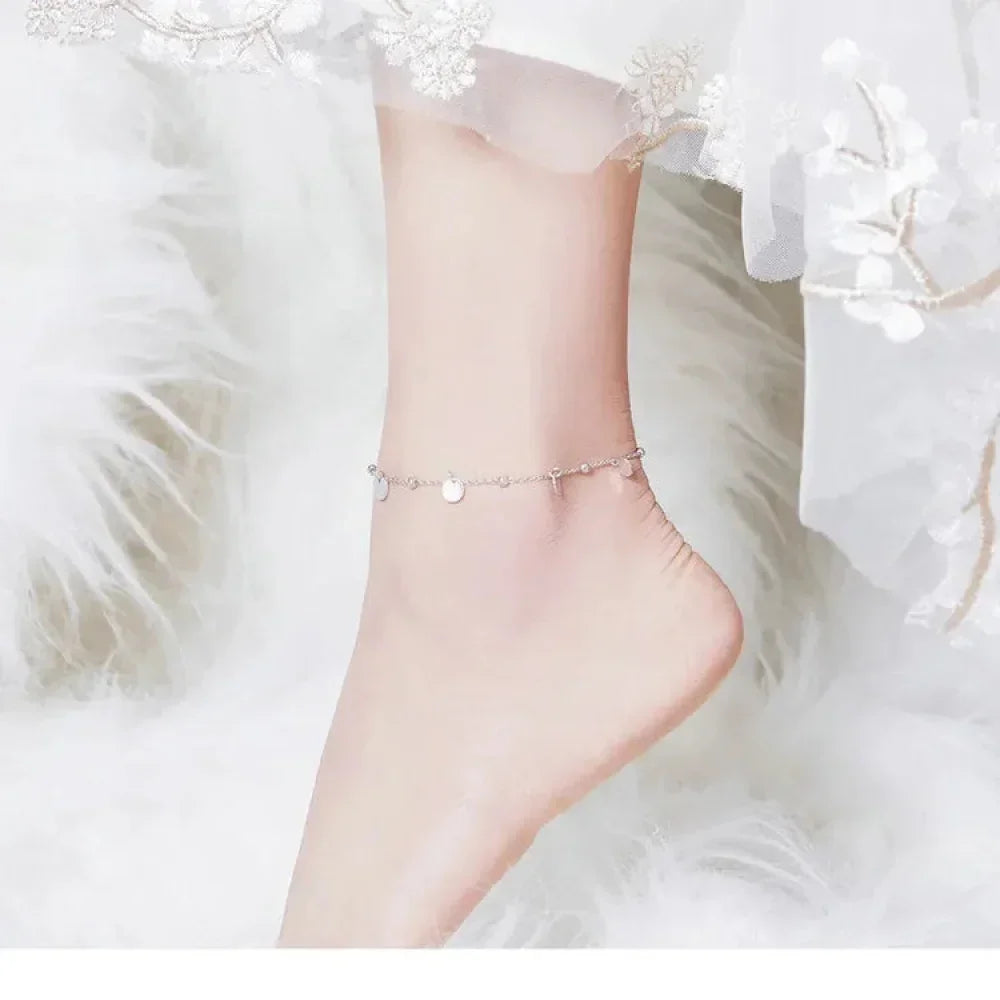 925 Sterling Silver Geometric Minimalist Anklets - Elevate Your Summer Style With Sct011