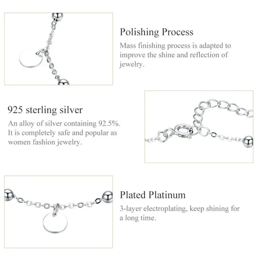 925 Sterling Silver Geometric Minimalist Anklets - Elevate Your Summer Style With Sct011