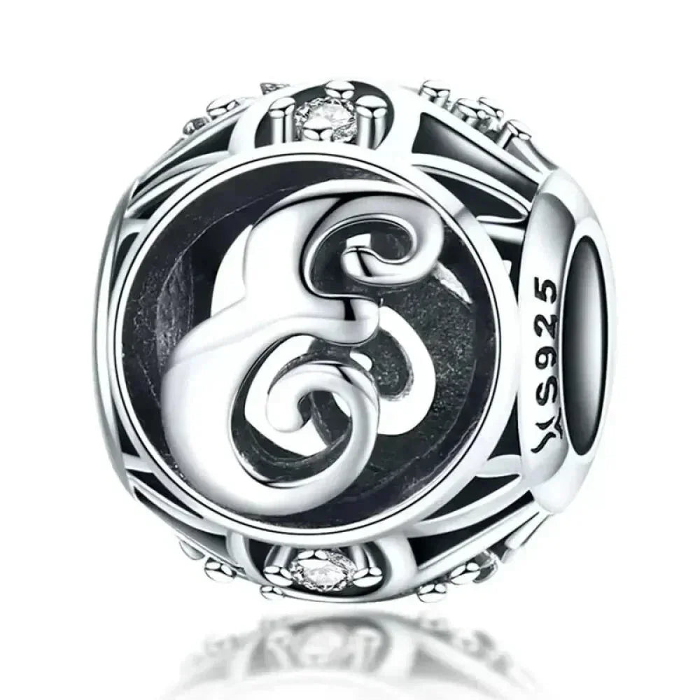 925 Sterling Silver Alphabet Charms - A To Z Letter Collection For Diy Jewelry Making