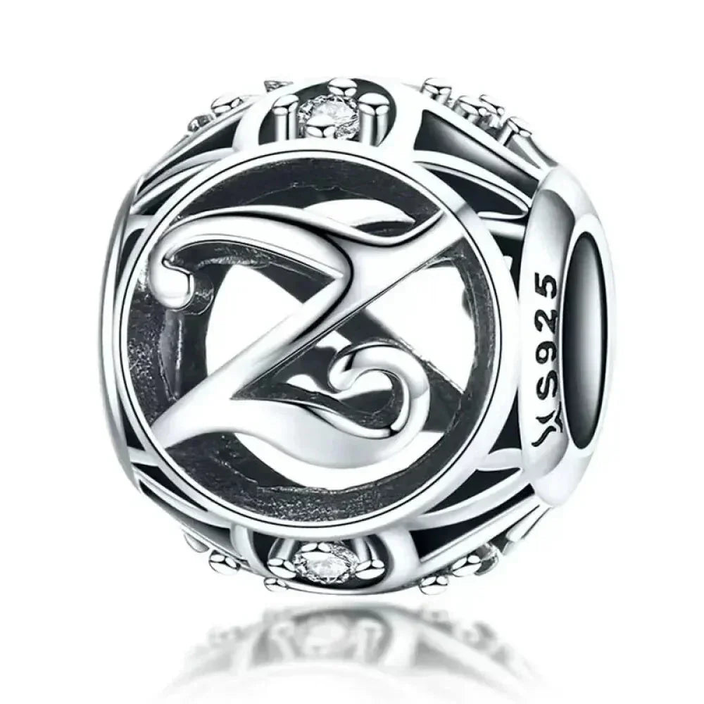 925 Sterling Silver Alphabet Charms - A To Z Letter Collection For Diy Jewelry Making