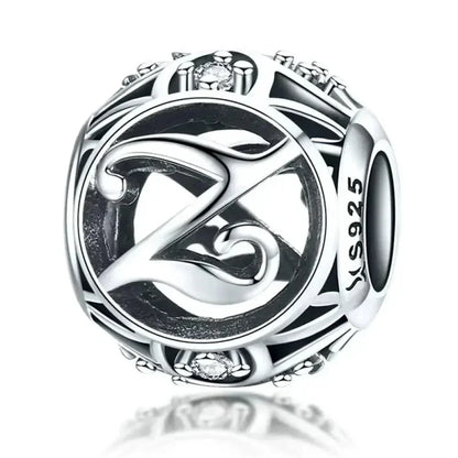 925 Sterling Silver Alphabet Charms - A To Z Letter Collection For Diy Jewelry Making