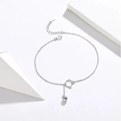 Elegant 925 Sterling Silver Bell And Cat Anklet For Women - Sct003