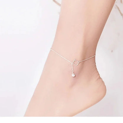 Elegant 925 Sterling Silver Bell And Cat Anklet For Women - Sct003