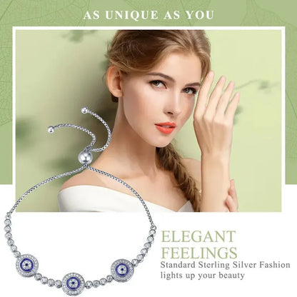 925 Sterling Silver Evil Eye Tennis Bracelet