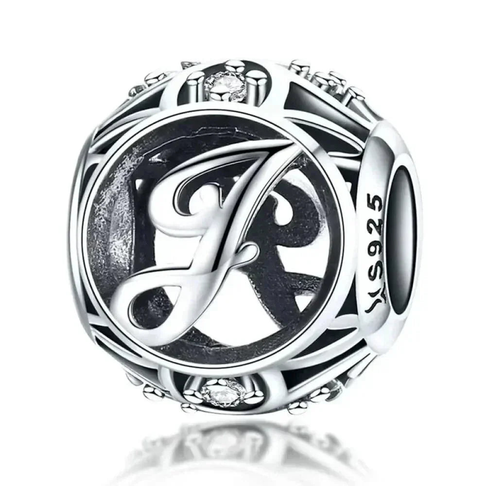 925 Sterling Silver Alphabet Charms - A To Z Letter Collection For Diy Jewelry Making