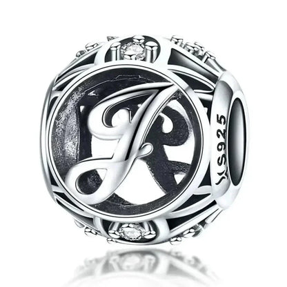 925 Sterling Silver Alphabet Charms - A To Z Letter Collection For Diy Jewelry Making