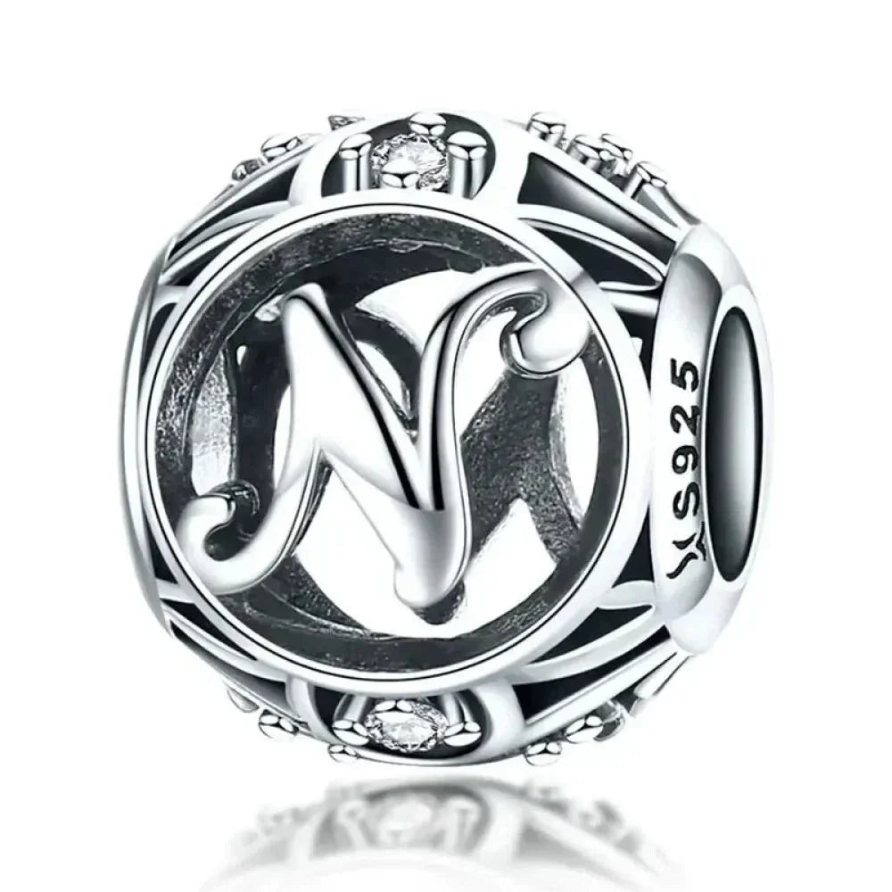 925 Sterling Silver Alphabet Charms - A To Z Letter Collection For Diy Jewelry Making