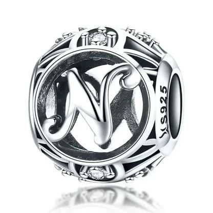 925 Sterling Silver Alphabet Charms - A To Z Letter Collection For Diy Jewelry Making