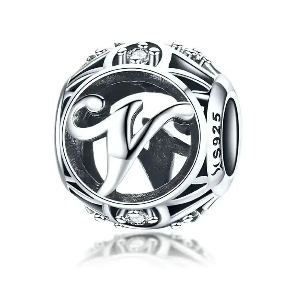 925 Sterling Silver Alphabet Charms - A To Z Letter Collection For Diy Jewelry Making