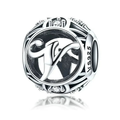 925 Sterling Silver Alphabet Charms - A To Z Letter Collection For Diy Jewelry Making