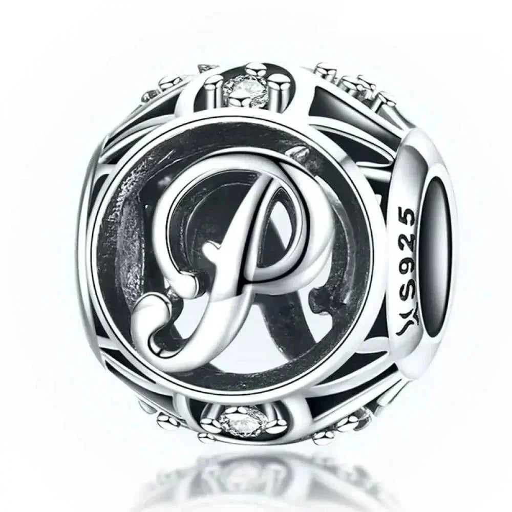 925 Sterling Silver Alphabet Charms - A To Z Letter Collection For Diy Jewelry Making