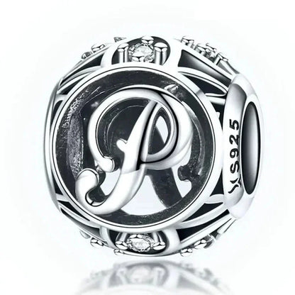 925 Sterling Silver Alphabet Charms - A To Z Letter Collection For Diy Jewelry Making