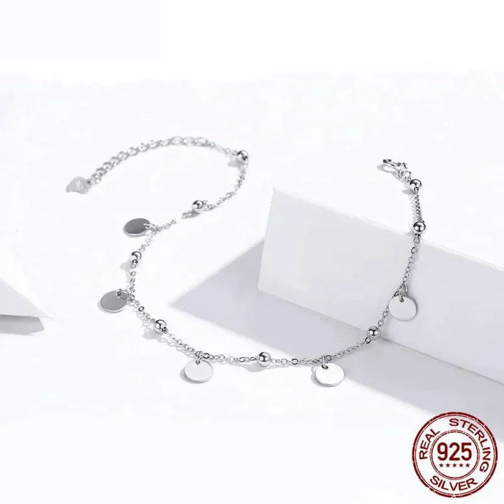 925 Sterling Silver Geometric Minimalist Anklets - Elevate Your Summer Style With Sct011