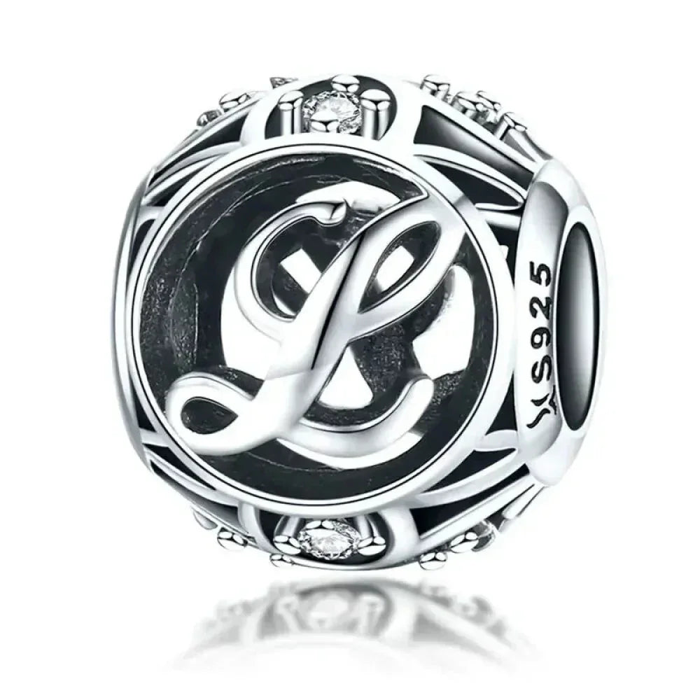 925 Sterling Silver Alphabet Charms - A To Z Letter Collection For Diy Jewelry Making