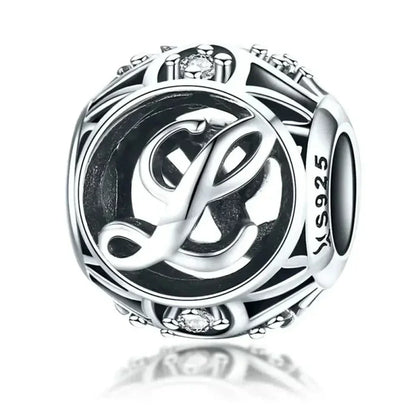 925 Sterling Silver Alphabet Charms - A To Z Letter Collection For Diy Jewelry Making