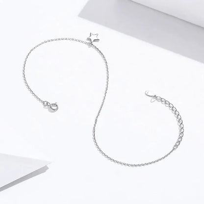 Simple Essential Bead Link Anklets - 925 Sterling Silver Bracelet For Foot Jewelry
