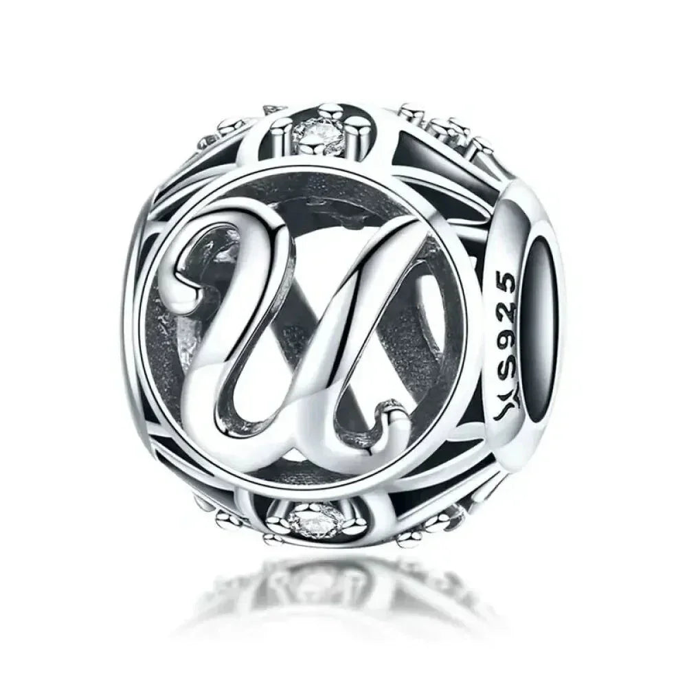 925 Sterling Silver Alphabet Charms - A To Z Letter Collection For Diy Jewelry Making