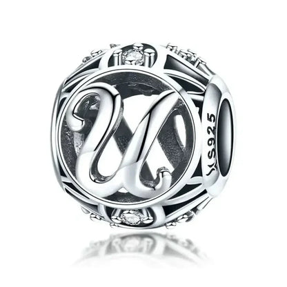 925 Sterling Silver Alphabet Charms - A To Z Letter Collection For Diy Jewelry Making