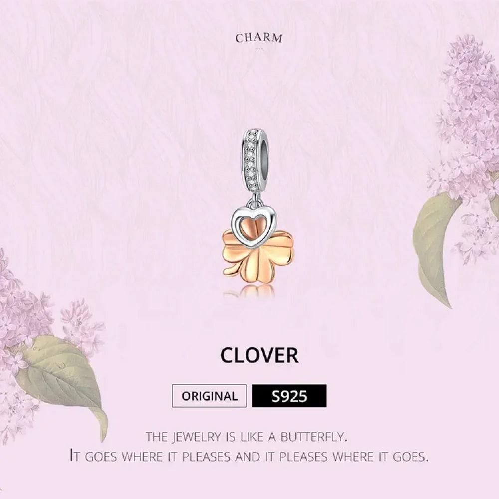 925 Sterling Silver Gardon Lucky Clover Charm - Scc1238