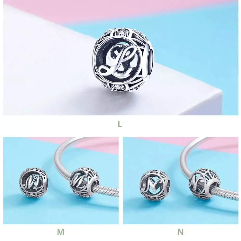 925 Sterling Silver Alphabet Charms - A To Z Letter Collection For Diy Jewelry Making