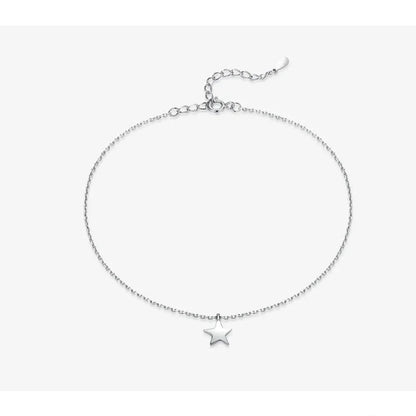 Simple Star Silver Anklet | 925 Sterling Silver Bracelet For Women | Fashion Foot Jewelry Sct009