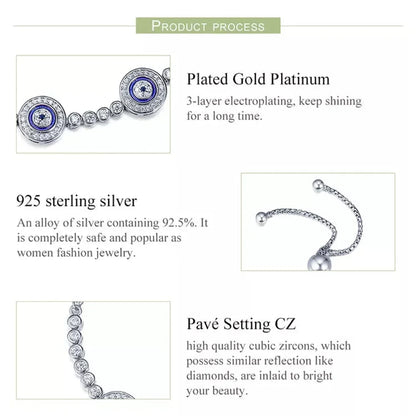 925 Sterling Silver Evil Eye Tennis Bracelet