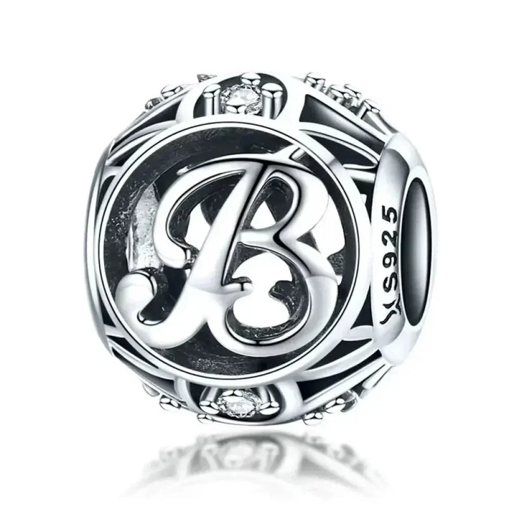 925 Sterling Silver Alphabet Charms - A To Z Letter Collection For Diy Jewelry Making