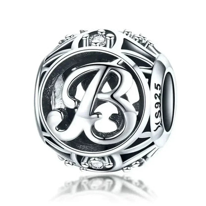 925 Sterling Silver Alphabet Charms - A To Z Letter Collection For Diy Jewelry Making