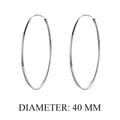 Stylish 925 Sterling Silver Large Hoop Earrings for Women - Trendy Circle Endless Huggie Big Hoops (30/40mm)