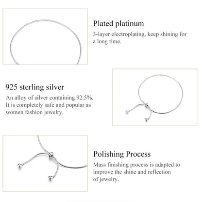 Sterling Silver Snake Charm Anklet (Adjustable)