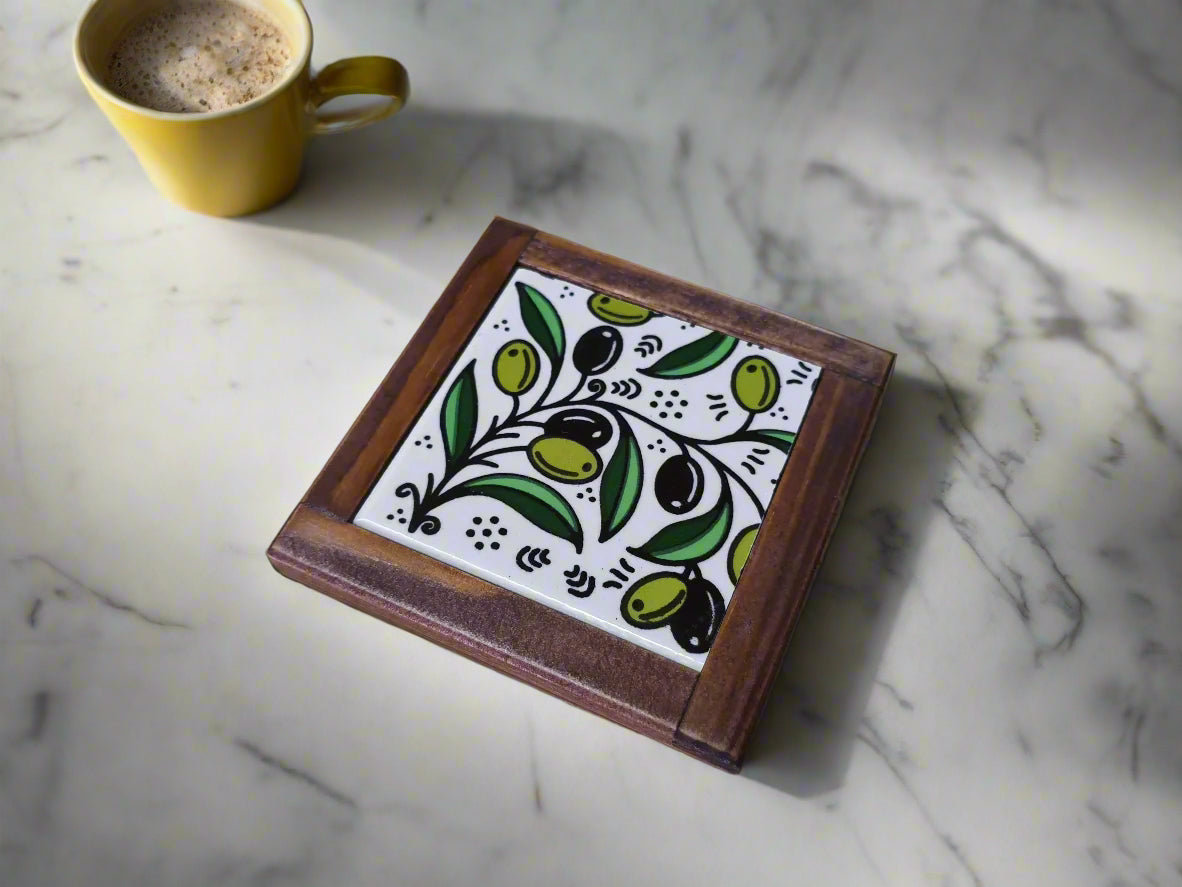 Coaster Handmade Palestine Ceramic Heat-Resistant for Coffee, Tea