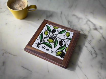 Coaster Handmade Palestine Ceramic Heat-Resistant for Coffee, Tea