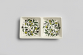 Handcrafted Ceramic Dual Appetizer Plate | Kuffiyeh & Olive Harmony Designs