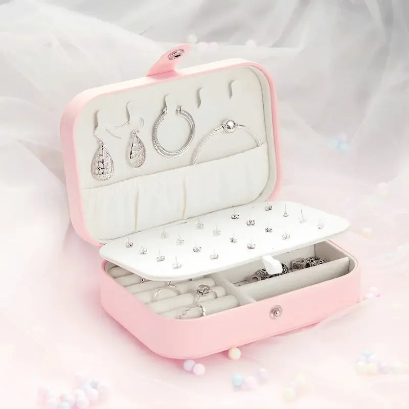 Treasure Keeper: Pink Pu Leather Jewelry Box For Rings, Necklaces & More
